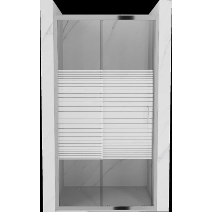 Mexen Apia, posuvné dvere do otvoru 135 x 190 cm, 5mm číre sklo - pásiky, chrómový profil, 845-135-000-01-20