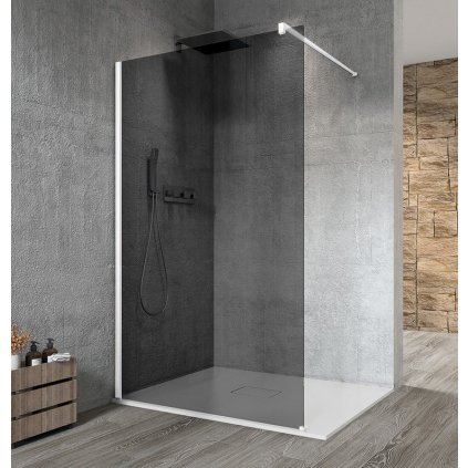 Sapho, VARIO WHITE jednodielna sprchová zástena na inštaláciu k stene, dymové sklo, 1000 mm, GX1310GX1015
