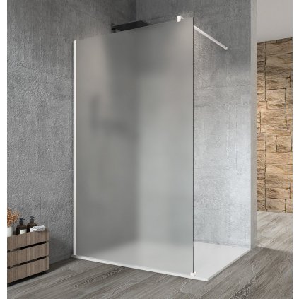 Sapho, VARIO WHITE jednodielna sprchová zástena na inštaláciu k stene, matné sklo, 1000 mm, GX1410GX1015