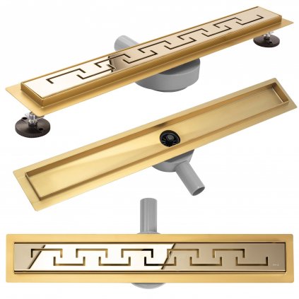 Rea Pro, lineárny odtokový žľab 70cm GREEK, zlatá lesklá, REA-G8028