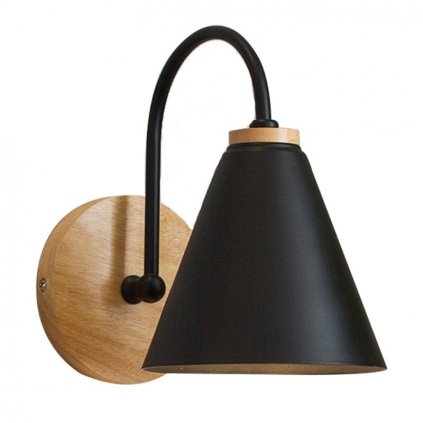 Toolight, nástenná lampa FOREST 1xE27 APP932-1W, čierna-hnedá, OSW-03856