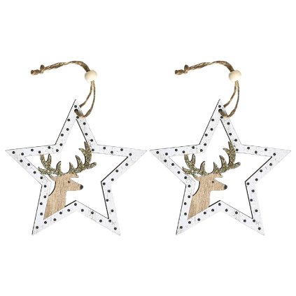 Tutumi, sada 2ks vianočných ozdôb KL-21X12, biela, CHR-00671