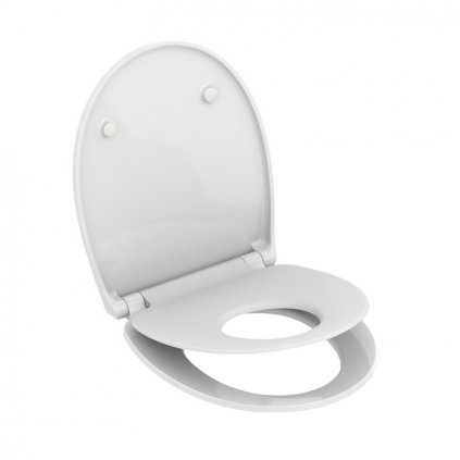 Mereo, Samozatváracie WC sedátko, oválne, z duroplastu, biele, s odnímateľnými pánty CLICK, MER-CSS119