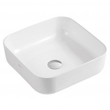 Invena Malaga, keramické umývadlo na dosku 390x390x140 mm, biela lesklá, INV-CE-39-001-C