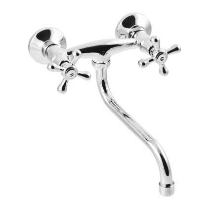 Invena Roma, umývadlová-drezová batéria s predĺženou výlevkou 160mm v type S, chrómová, INV-BC-26-00S-L