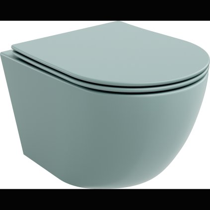 Mexen Lena, závesná toaletná misa 480x360x355 mm s pomaly padajúcim sedátkom, svetlá zelená matná, 30224048