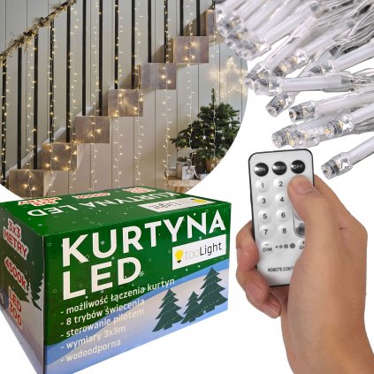 Tutumi, LED záves 300 diód 3x3m vrátane diaľkového ovládania GL2000, CHR-06001