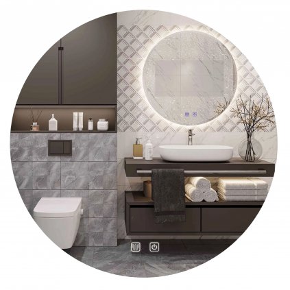 Tutumi, okrúhle LED zrkadlo 50cm HZJ050 P10402, HOM-02820