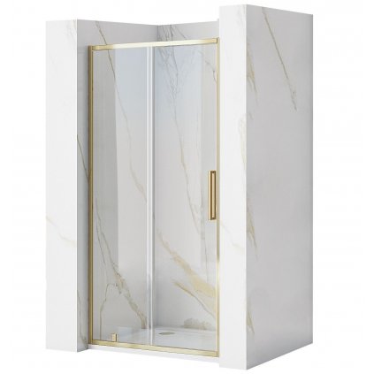 Rea Rapid Slide, posuvné sprchové dvere 1200 x 1950 mm, 6mm číre sklo, zlatý profil, REA-K5614