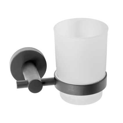 Rea, nástenný pohár na zubné kefky 322233C, grafitová, REA-77089