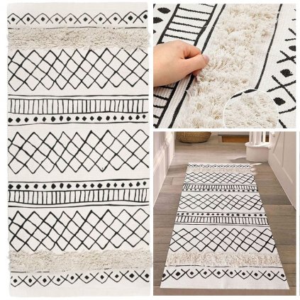 Tutumi, koberec Boho 160x50 cm 322151, biela-šedá, HOM-06807