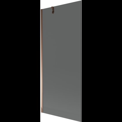 Mexen Next, vaňová zástena 1-krídlová 80 x 150 cm, fixné krídlo, 6 mm šedé sklo, ružové zlato profil, 895-080-000-00-40-60