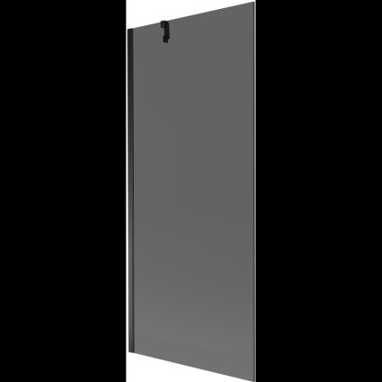 Mexen Next, vaňová zástena 1-krídlová 80 x 150 cm, fixné krídlo, 6 mm šedé sklo, čierny profil, 895-080-000-00-40-70