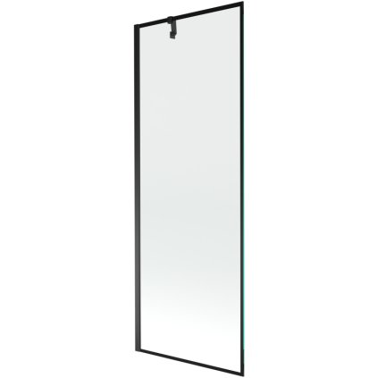 Mexen Next, vaňová zástena 1-krídlová 70 x 150 cm, fixné krídlo, 6 mm číre sklo s čiernym vzorom, čierny profil, 895-070-000-00-70-70