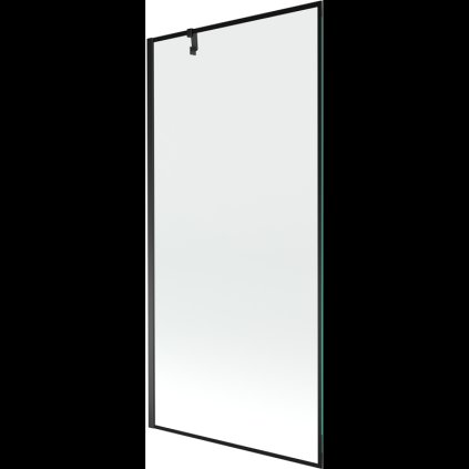 Mexen Next, vaňová zástena 1-krídlová 90 x 150 cm, fixné krídlo, 6 mm číre sklo s čiernym vzorom, čierny profil, 895-090-000-00-70-70