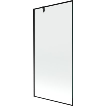 Mexen Next, vaňová zástena 1-krídlová 90 x 150 cm, fixné krídlo, 6 mm číre sklo s čiernym vzorom, čierny profil, 895-090-000-00-70-70