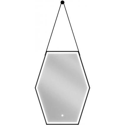 Mexen Orla, LED kúpeľňové zrkadlo s podsvietením a čiernym rámom 60x80 cm, 6000K, ochrana proti zahmlievaniu, 9815-060-080-611-70