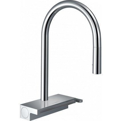 Hansgrohe M81, drezová batéria Aquno Select s výsuvnou koncovkou a plochým sprchovým prúdom, chrómová, HAN-73837000