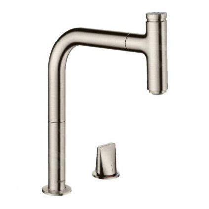 Hansgrohe M71, drezová batéria M7119-H200 s výsuvnou spŕškou, 2-otvorová inštalácia, sBOX, vzhľad nerezový 73804800