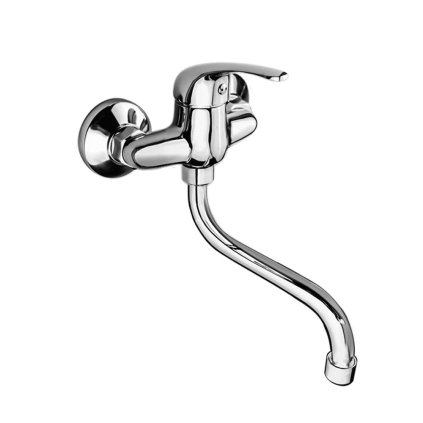 Mereo, Drezová nástenná batéria, Lila, s ramienkom rúrkovým pr. 18 mm - 200 mm, chróm, MER-CBEE301A01