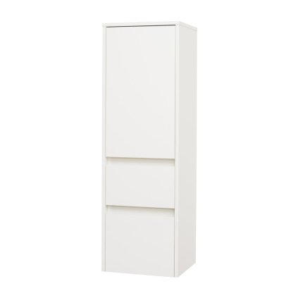 Mereo, Opto, kúpeľňová skrinka vysoká 125 cm, pravé otváranie, biela, dub, biela/dub, čierna, MER-CN914P