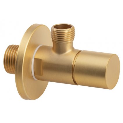 Sapho, Rohový ventil s rozetou, guľatý, 1/2'x 3/8', zlatá matná, SL019