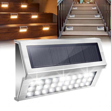 Toolight, nástenná LED solárna lampa 4W P60178, strieborná-šedá, OGR-05687