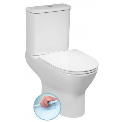 Bruckner, DARIO RIMLESS WC kombi misa s nádržkou, spodný/zadný odpad + sedátko, biela, 201.431.4