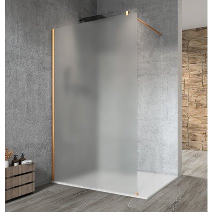 Gelco, VARIO GOLD MATT jednodielna sprchová zástena na inštaláciu k stene, 8mm matné sklo, 1000 mm, zlatá matná, GX1410-01