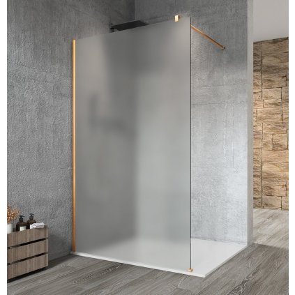 Gelco, VARIO GOLD MATT jednodielna sprchová zástena na inštaláciu k stene, 8mm matné sklo, 900 mm, zlatá matná, GX1490-01