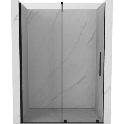 Mexen Velar, posuvné dvere do otvoru 130x200 cm, 8mm číre sklo, čierna matná, 871-130-000-01-70