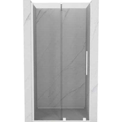 Mexen Velar, posuvné dvere do otvoru 100x200 cm, 8mm číre sklo, biely profil, 871-100-000-01-20