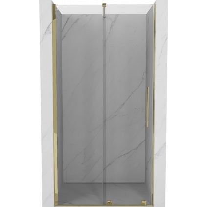 Mexen Velar, posuvné dvere do otvoru 90x200 cm, 8mm číre sklo, zlatá lesklá, 871-090-000-01-50
