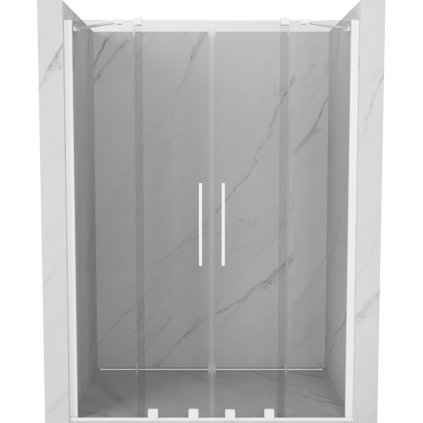 Mexen Velar Duo, posuvné dvere do otvoru 150x200 cm, 8mm číre sklo, biela, 871-150-000-02-20