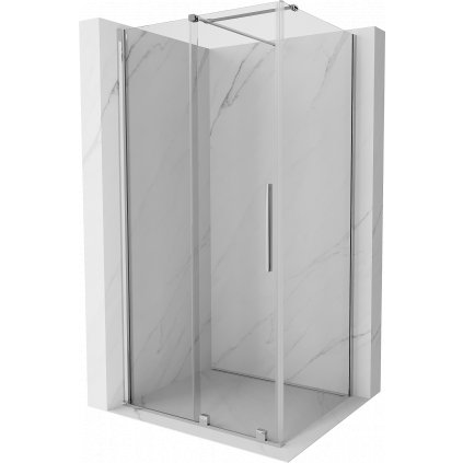 Mexen Velar, sprchový kút s posuvnými dverami 90(dvere) x 120(stena) cm, 8mm číre sklo, chrómový profil, 871-090-120-01-01