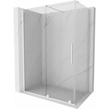 Mexen Velar, sprchový kút s posuvnými dverami 160(dvere) x 70(stena) cm, 8mm číre sklo, biela, 871-160-070-01-20