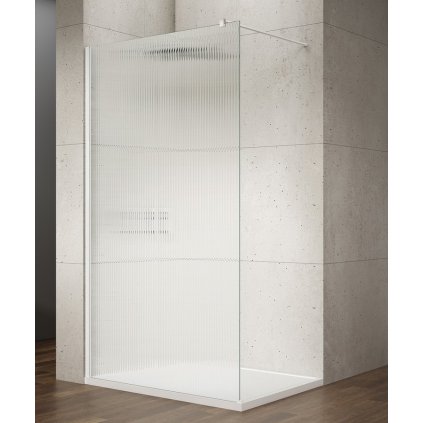 Gelco, VARIO WHITE jednodielna sprchová zástena na inštaláciu k stene, sklo nordic, 1100 mm, GX1511-07
