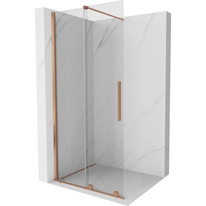 Mexen Velar, posuvné dvere do otvoru typ Walk-In 100 cm, 8mm číre sklo, medená matná, 871-100-000-03-65