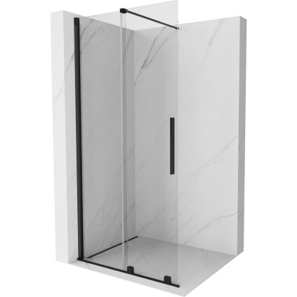 Mexen Velar, posuvné dvere do otvoru typ Walk-In 100 cm, 8mm číre sklo, čierna matná, 871-100-000-03-70