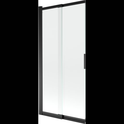 Mexen Fox, 2-krídlová vaňová zástena 85x150 cm, 5mm číre sklo, čierny profil, 891-085-002-70-00