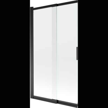 Mexen Fox, 2-krídlová vaňová zástena 100x150 cm, 5mm číre sklo, čierny profil, 891-100-002-70-00