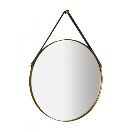 Sapho, ORBITER zrkadlo guľaté s popruhom, ø 60cm, zlatá matná, ORT060G