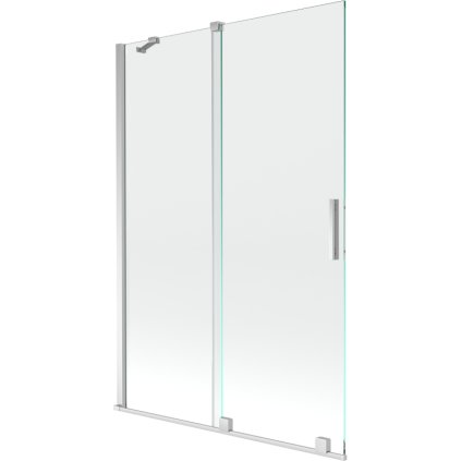 Mexen Velar, 2-krídlová posuvná vaňová zástena 120 x 150 cm, 8mm číre sklo, chrómový profil, 896-120-000-01-01