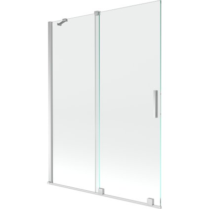 Mexen Velar, 2-krídlová posuvná vaňová zástena 130 x 150 cm, 8mm číre sklo, chrómový profil, 896-130-000-01-01