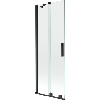 Mexen Velar, 2-krídlová posuvná vaňová zástena 70 x 150 cm, 8mm číre sklo, čierna matná, 896-070-000-01-70