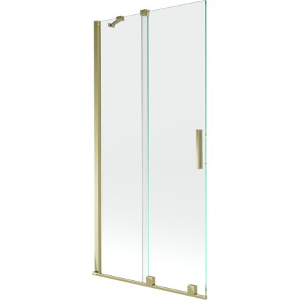 Mexen Velar, 2-krídlová posuvná vaňová zástena 90 x 150 cm, 8mm číre sklo, zlatý lesklý profil, 896-090-000-01-50