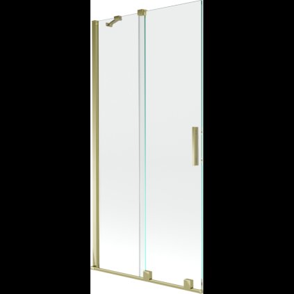 Mexen Velar, 2-krídlová posuvná vaňová zástena 95 x 150 cm, 8mm číre sklo, zlatý lesklý profil, 896-095-000-01-50