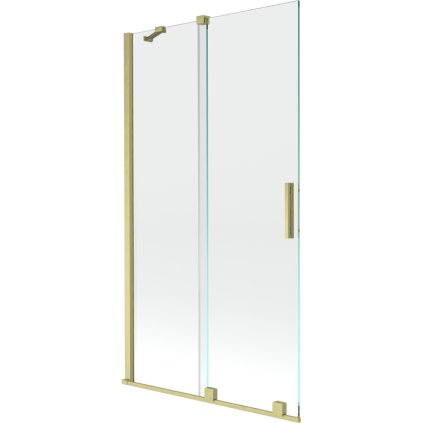 Mexen Velar, 2-krídlová posuvná vaňová zástena 100 x 150 cm, 8mm číre sklo, zlatý matný profil, 896-100-000-01-55