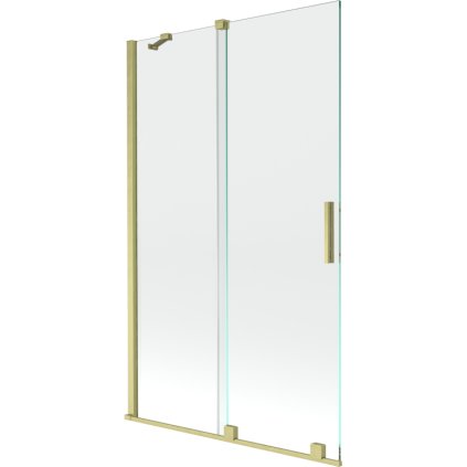 Mexen Velar, 2-krídlová posuvná vaňová zástena 110 x 150 cm, 8mm číre sklo, zlatý matný profil, 896-110-000-01-55