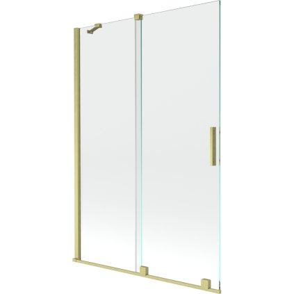 Mexen Velar, 2-krídlová posuvná vaňová zástena 120 x 150 cm, 8mm číre sklo, zlatý matný profil, 896-120-000-01-55